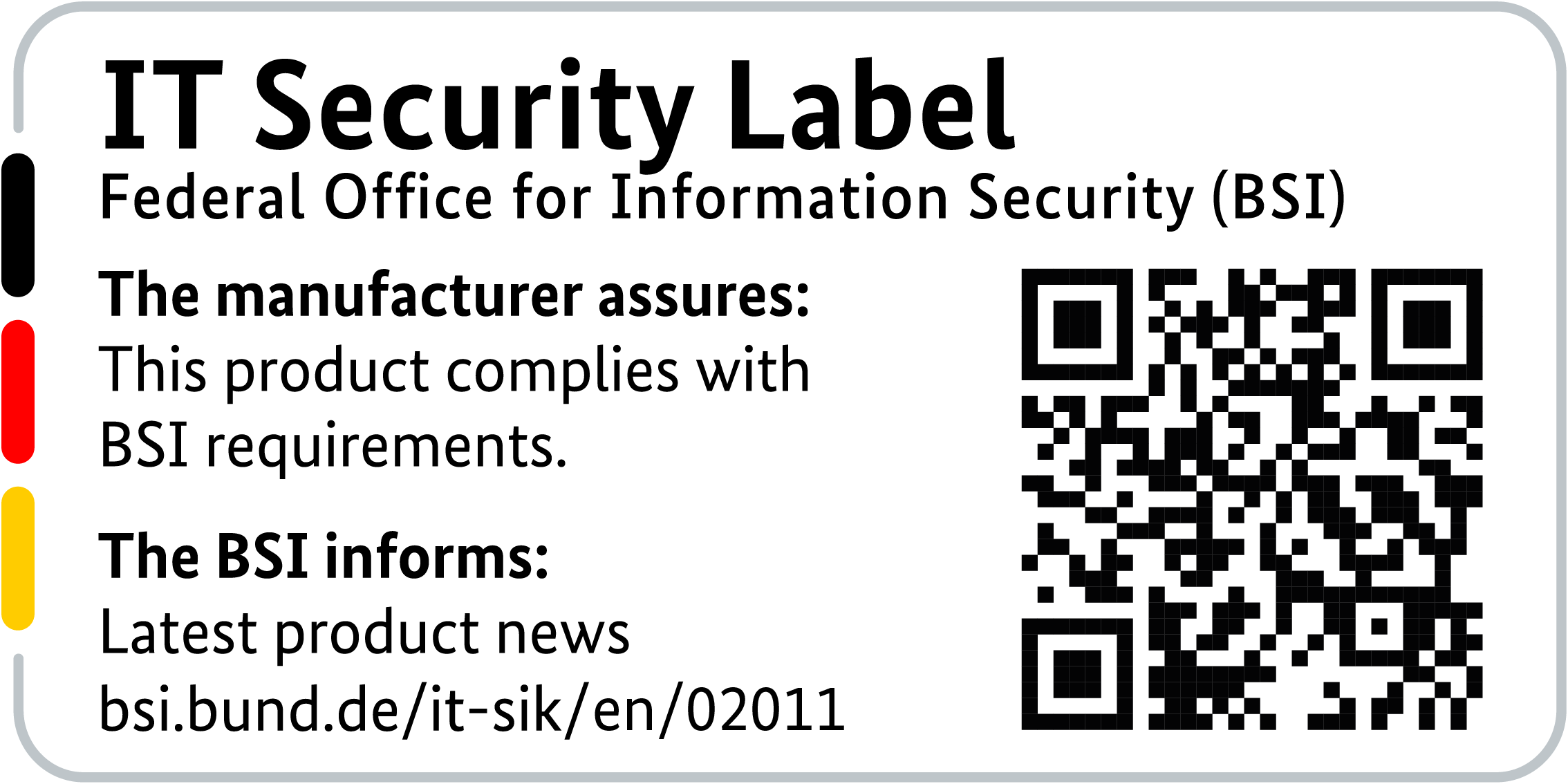 IT Security Label with QR code of the German BSI for LANCOM 1790EF