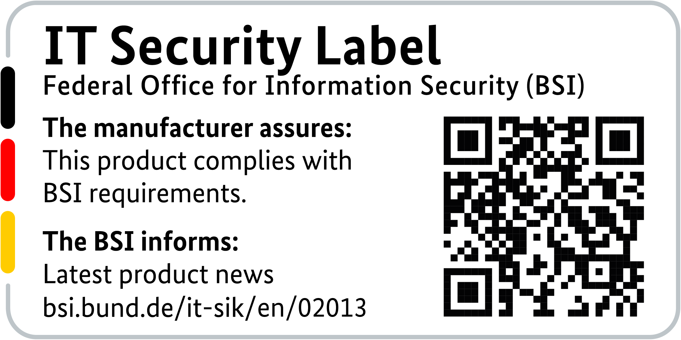 IT Security Label with QR code of the German BSI for LANCOM 1790VA-4G+