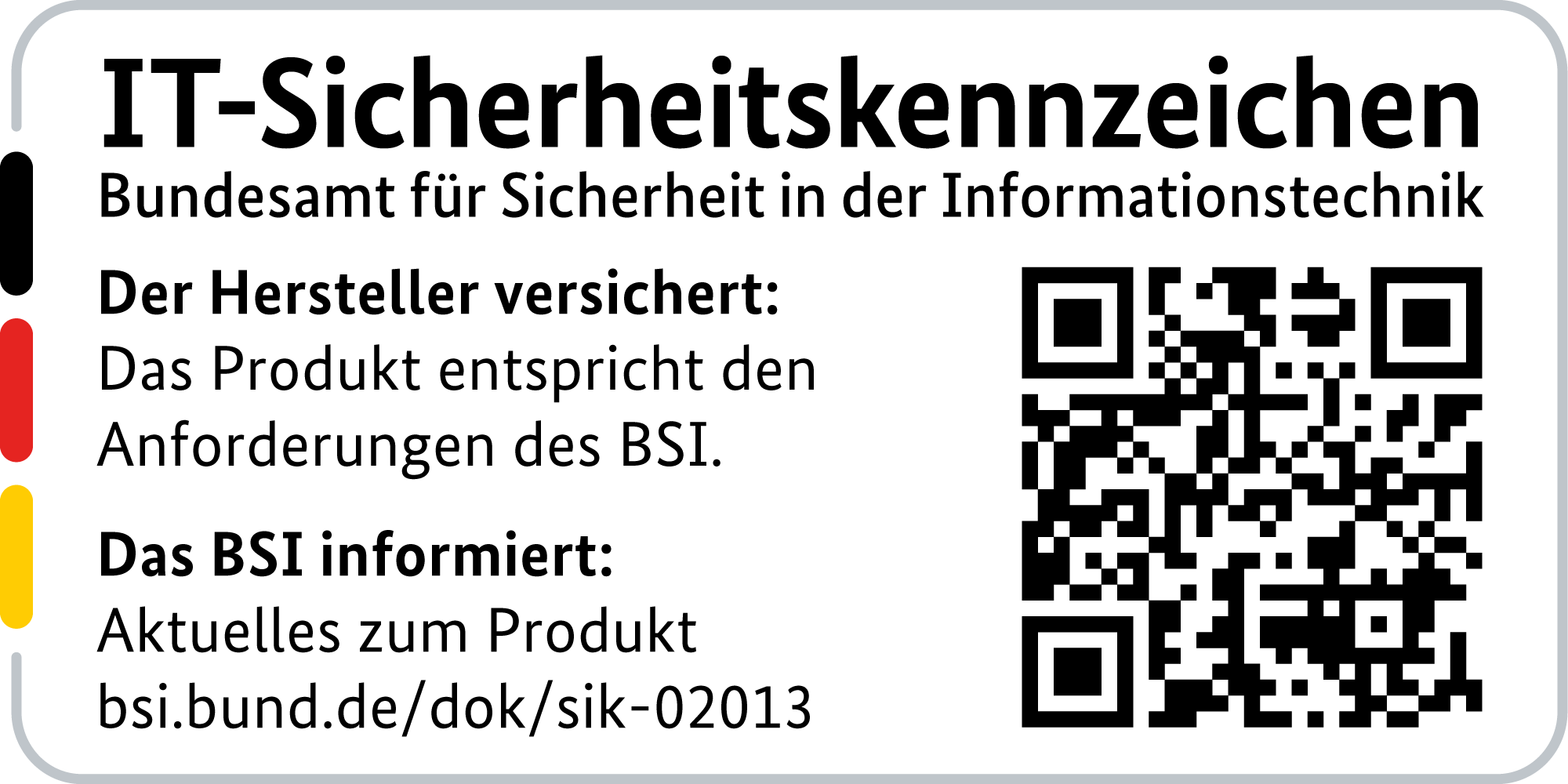 IT Security Label with QR code of the German BSI for LANCOM 1790VA-4G+