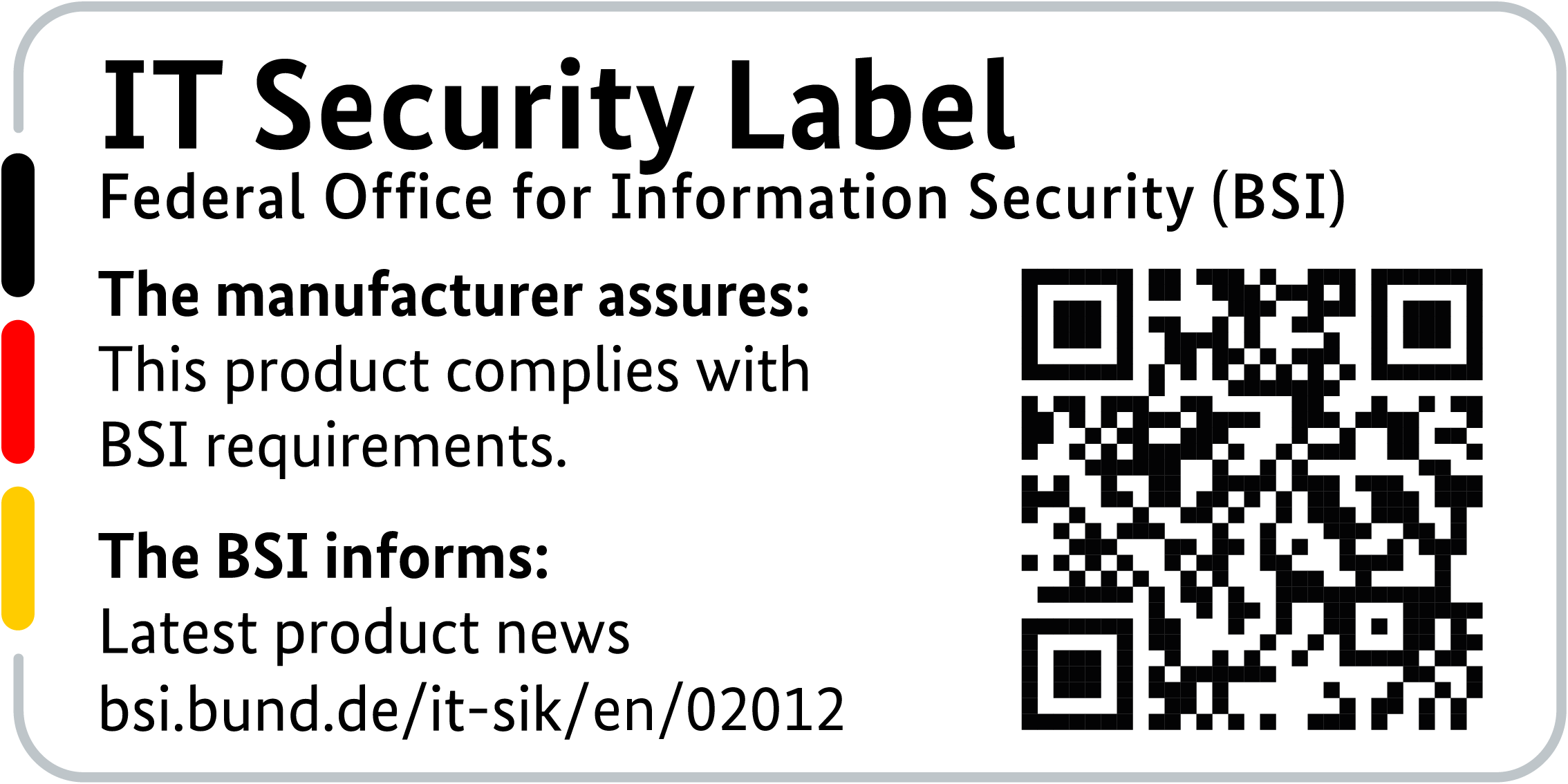 IT Security Label with QR code of the German BSI for LANCOM 1790VA