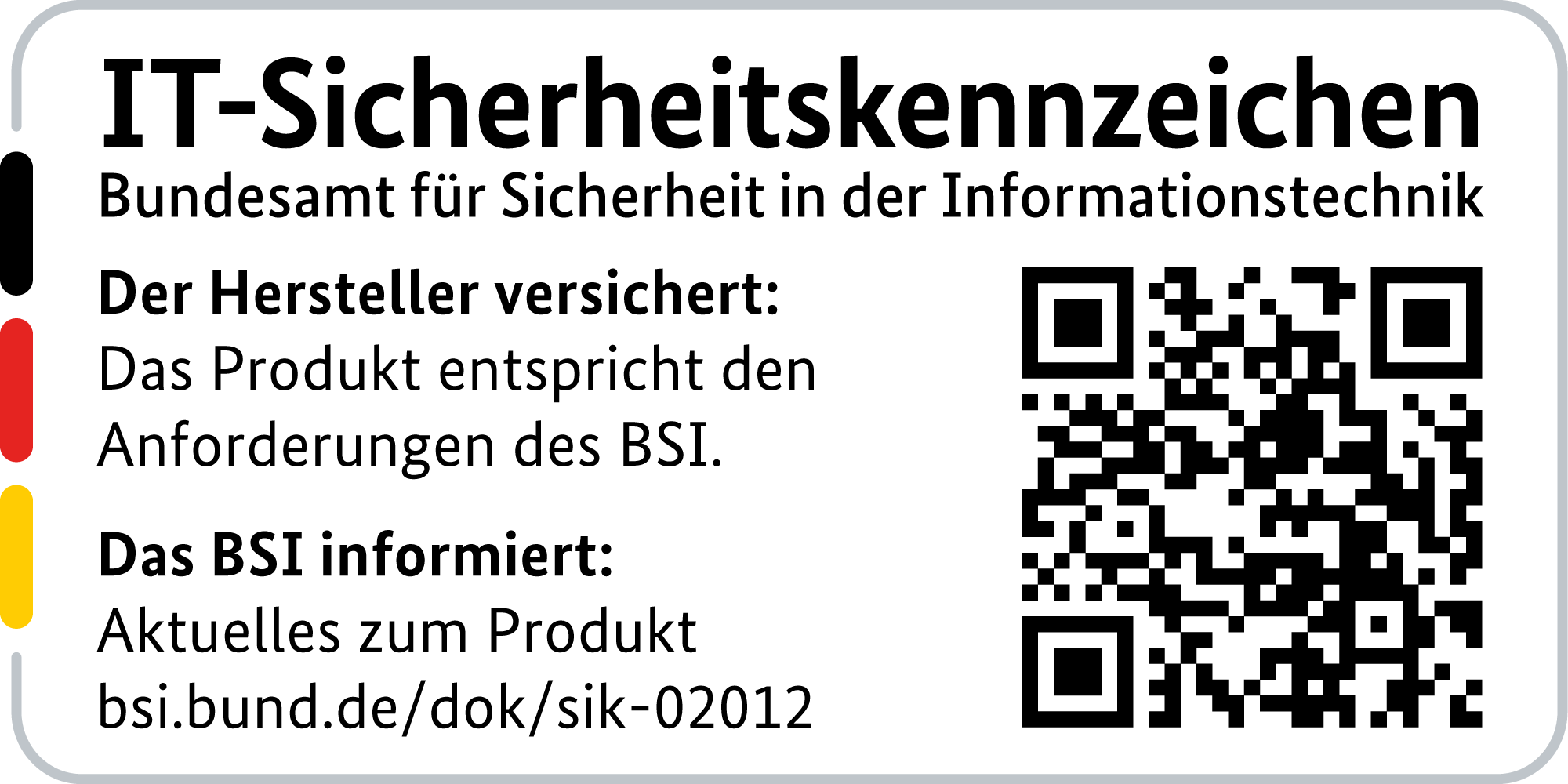 IT Security Label with QR code of the German BSI for LANCOM 1790VA