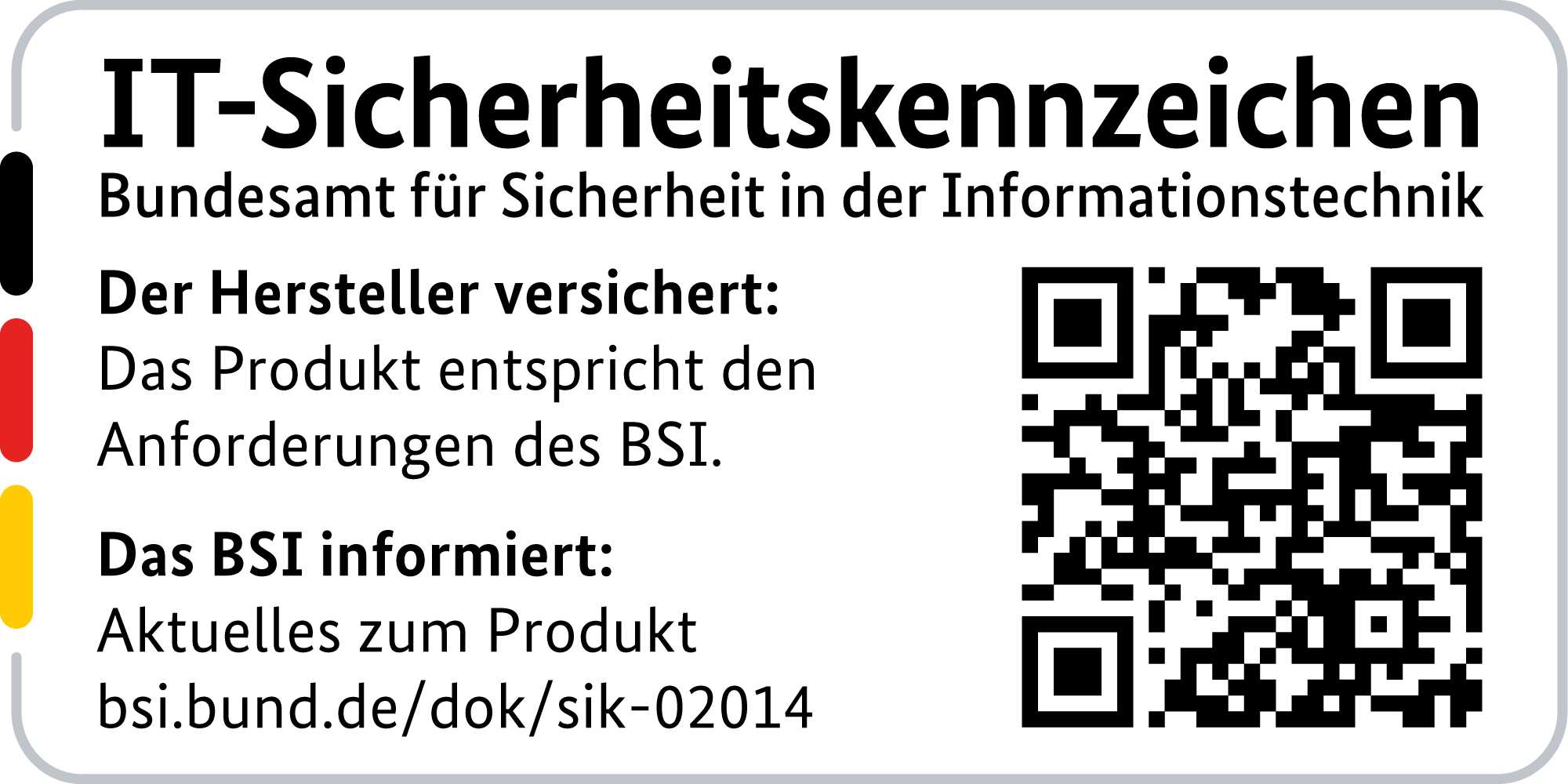 IT Security Label with QR code of the German BSI for LANCOM 1790VAW