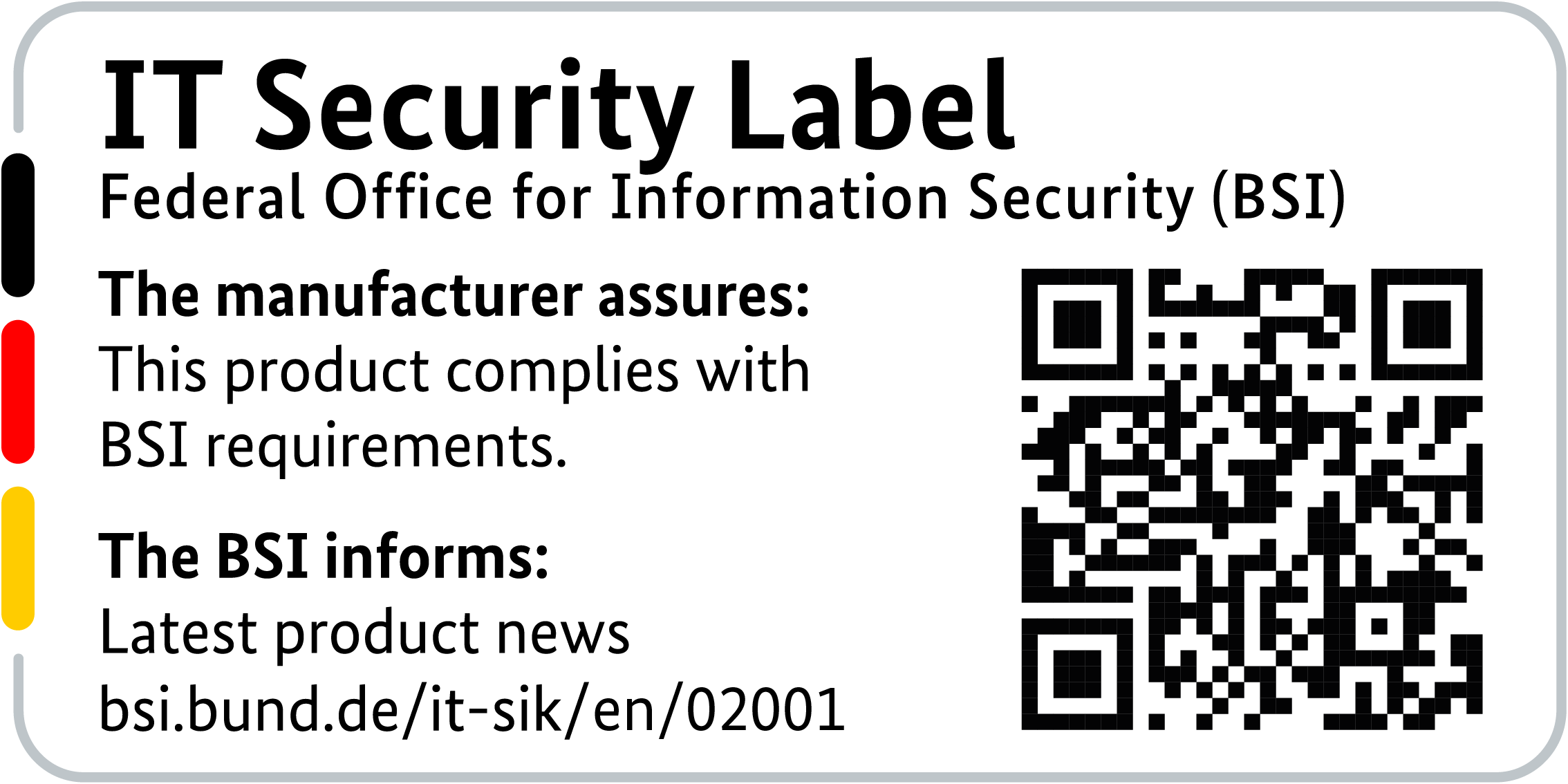 IT Security Label with QR code of the German BSI for LANCOM 1793VA-4G+