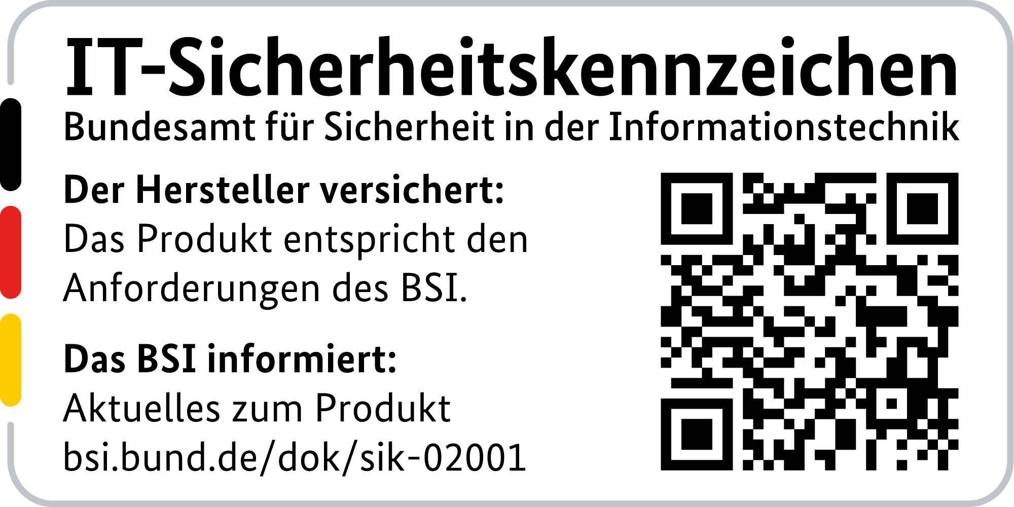 IT Security Label with QR code of the German BSI for LANCOM 1793VA-4G+