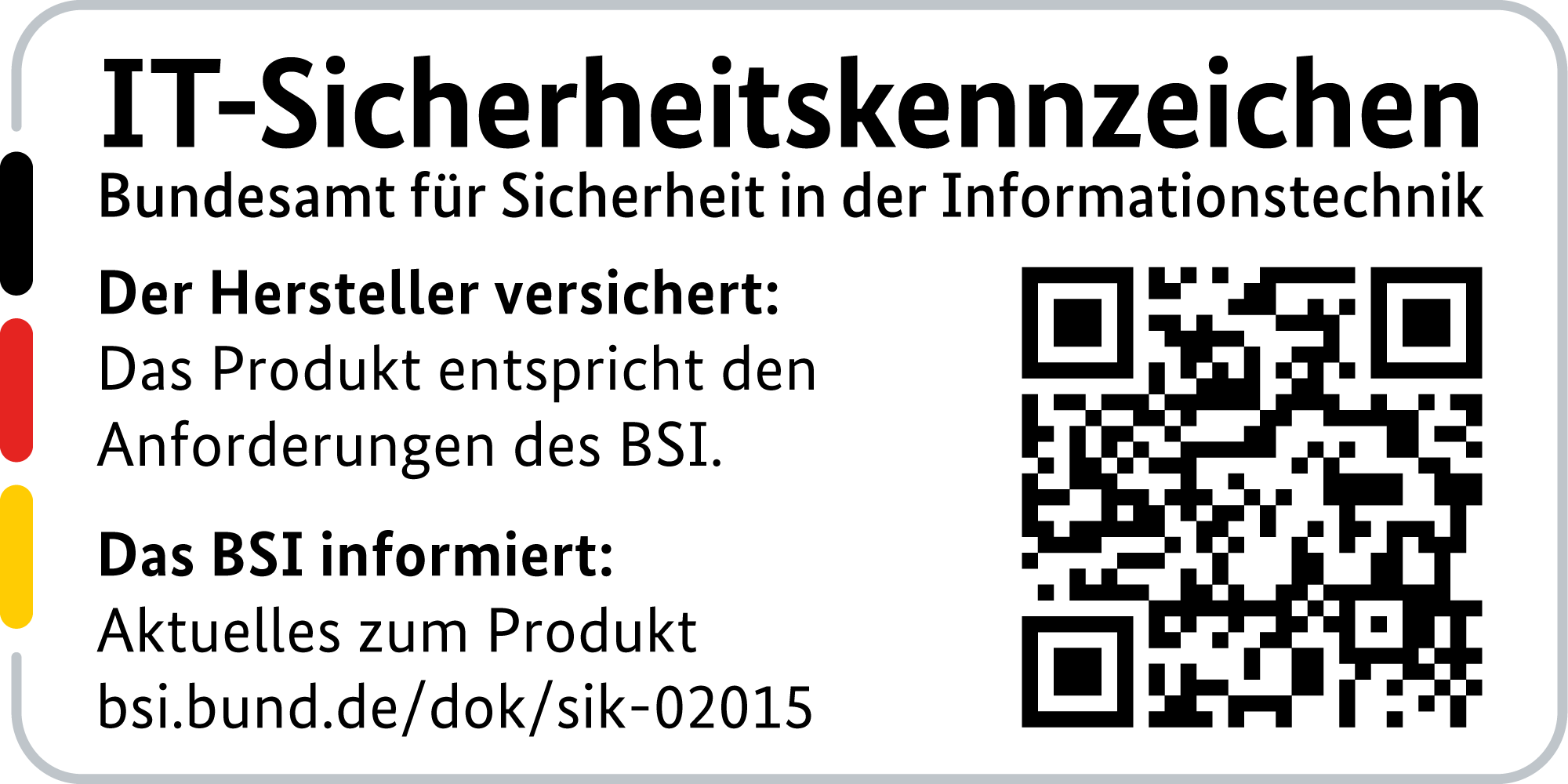IT Security Label with QR code of the German BSI for LANCOM 1793VA 