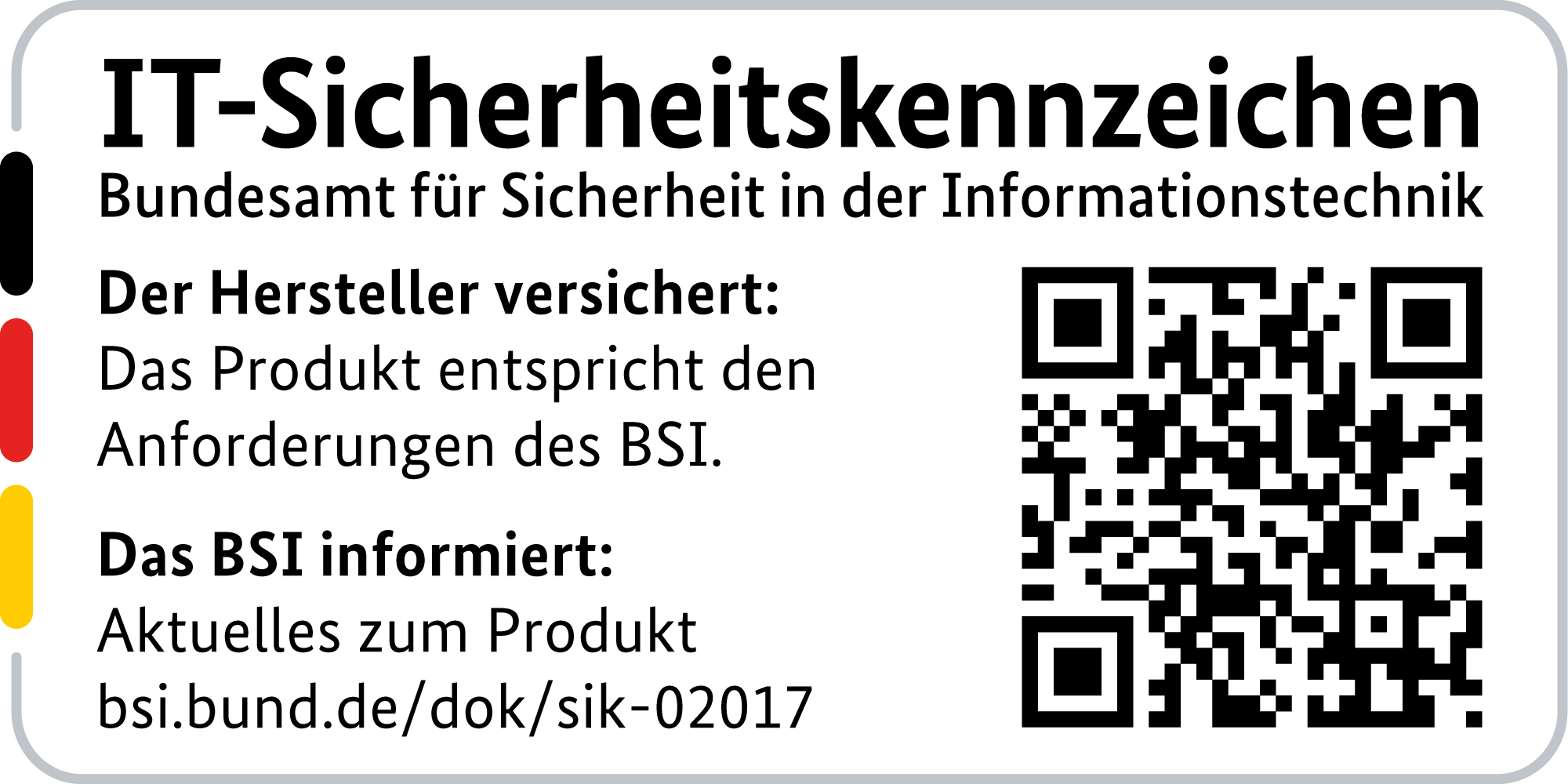 IT Security Label with QR code of the German BSI for LANCOM 1793VAW 