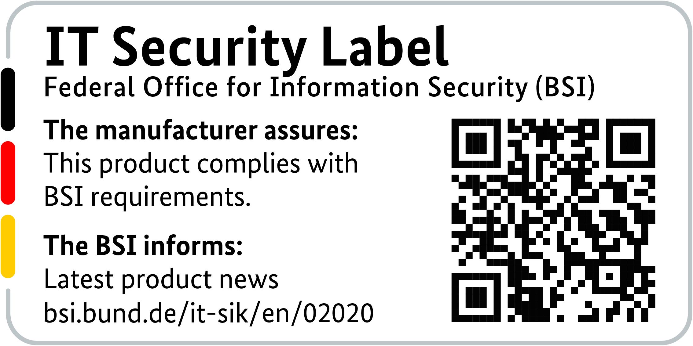 IT Security Label with QR code of the German BSI for LANCOM 1800EFW