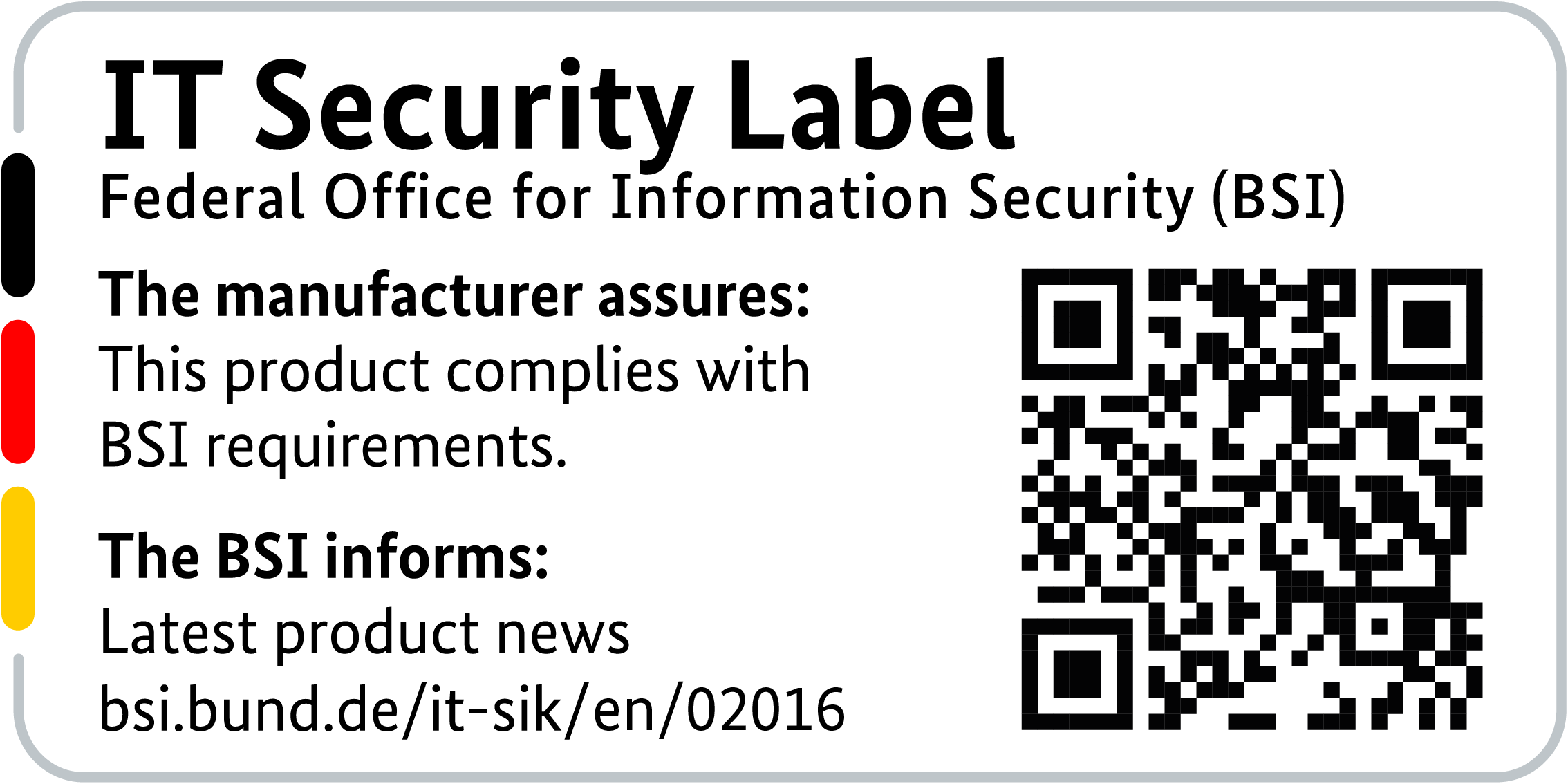 IT Security Label with QR code of the German BSI for LANCOM 730-4G+