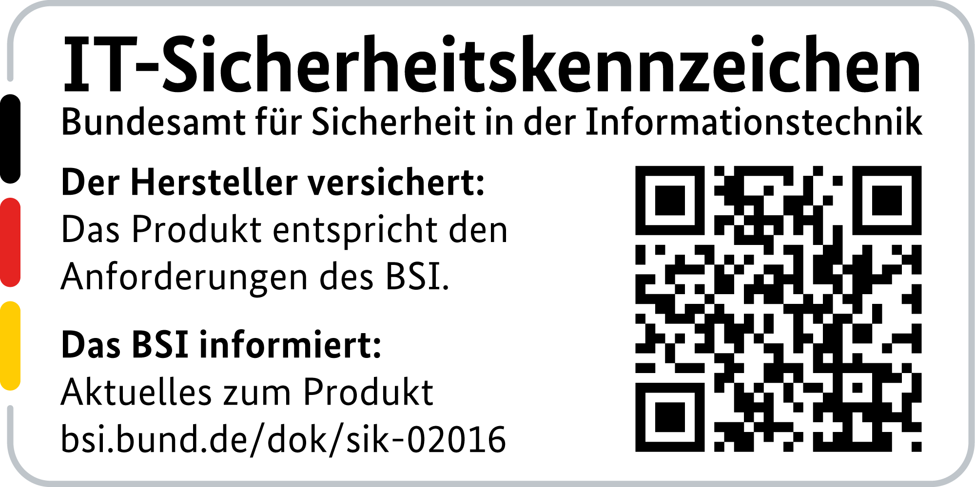 IT Security Label with QR code of the German BSI for LANCOM 730-4G+