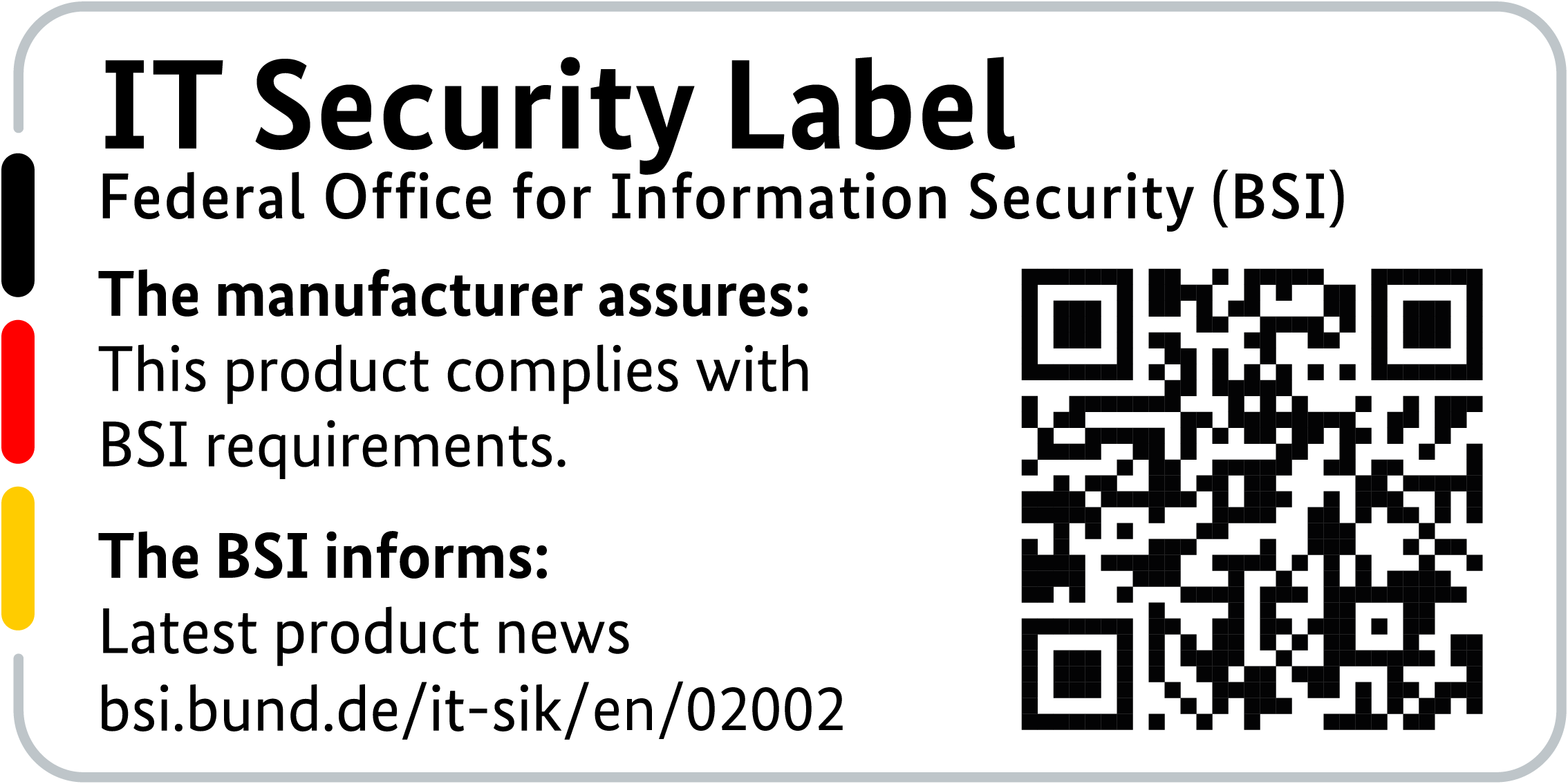 IT Security Label with QR code of the German BSI for LANCOM 883+ VoIP