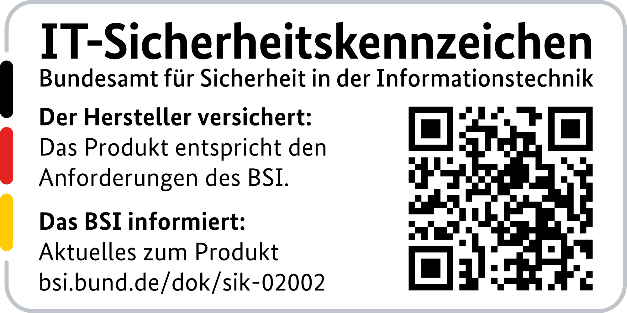 IT Security Label with QR code of the German BSI for LANCOM 883+ VoIP