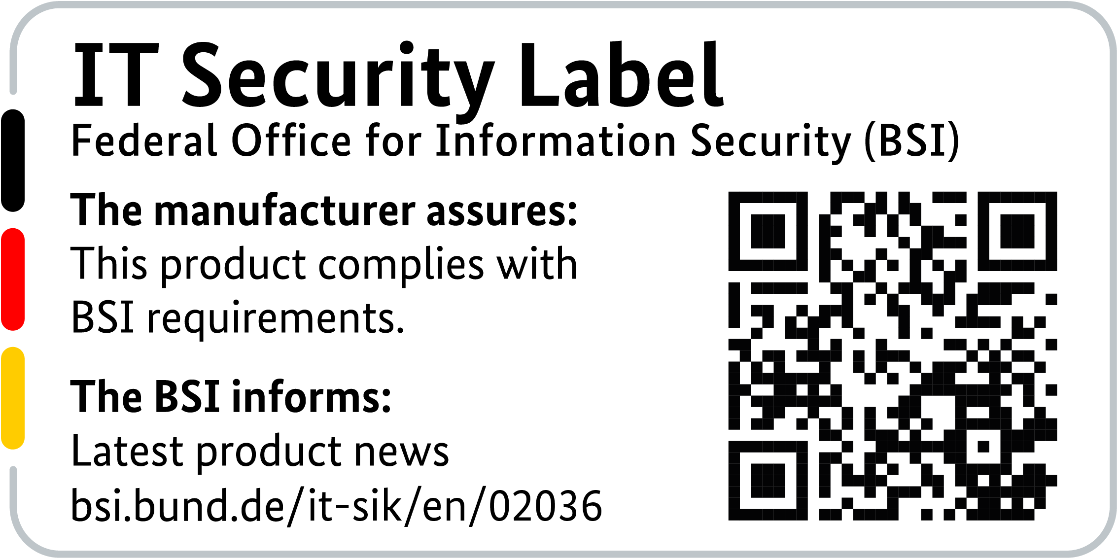 IT security label with QR code of the BSI for the LANCOM R903