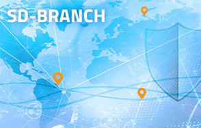 SD-Branch image with networked locations on different continents