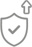 LANCOM SD-WAN icon for security & compliance Grey icon shield with arrow pointing up